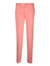 Incotex Pink Chino Linen Trousers In Pink