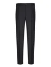 Incotex Tailored Blue Trousers With Adjustable Waistband In Black