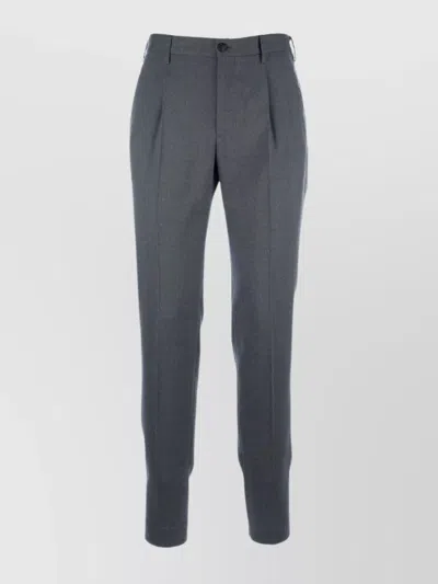 Incotex Trousers Back Pockets Belt Loops Front Pleats