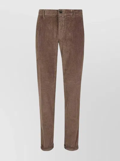 Incotex Trousers Back Side Pockets Belt Loops In Brown