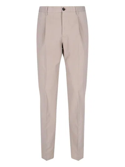 Incotex High-waisted Beige Chino Pants With Straight Leg Design In Neutrals
