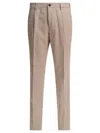Incotex Tailored Trousers With Pockets And Loops In Beige