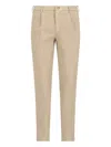Incotex Straight-leg Cotton Trousers In Beige