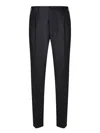 Incotex Navy Chinos With Pleated Front And Classic Straight Leg In Black