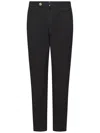 Incotex Tapered Leg Trousers In Black Stretch Cotton In Black