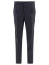 Incotex Tailored Grey Trousers With Subtle Pleats In Black