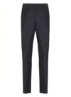 Incotex Flat-front Cotton Trousers In Black