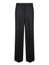 Incotex Wide Leg Trousers Button Detail In Black