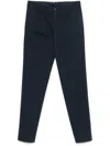 Incotex Dark Blue Cotton Blend Chino Trousers In Blue