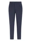 Incotex Straight Trousers With Pleated Front And Pockets In Blue