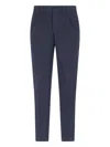 Incotex Straight Trousers With Pleated Front And Pockets In Blue