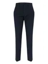 Incotex High-waisted Straight-leg Chino Pants In Dark Blue Cotton In Blue