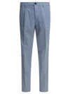 Incotex Tailored Trousers With Pleats And Pockets In Blue