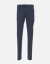 Incotex Navy Chinos With Pleated Front And Classic Straight Leg In Blue