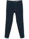 Incotex Dark Blue Cotton Blend Chino Trousers In Blue