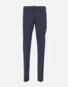 Incotex Navy Chinos With Pleated Front And Classic Straight Leg In Blue