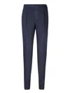 Incotex Straight Trousers With Pleated Front And Pockets In Blue