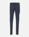Incotex Cotton Poplin Slim Fit Trousers With Pockets In Blue