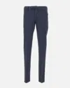 Incotex Cotton Poplin Slim Fit Trousers With Pockets In Blue