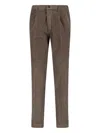 Incotex Straight Leg Corduroy Trousers Featuring Pockets In Brown