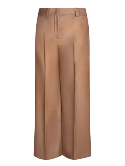 Incotex Wide Leg Trousers Featuring Button Detail In Brown