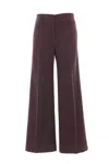Incotex Wide Leg Trousers Belt Loops In Burgundy