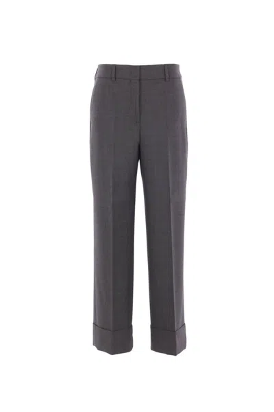 Incotex Tailored Wool Trousers With Classic Waistband In Gray