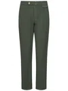 Incotex Tapered Leg Trousers In Green Stretch Cotton In Green