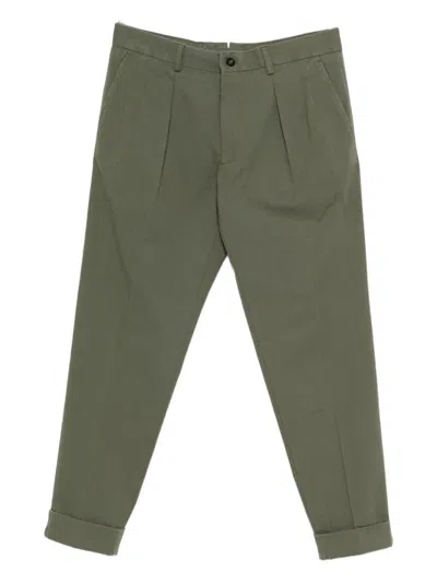 Incotex Pleated-cuffed Trousers In Green
