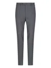 Incotex High-waisted Virgin Wool Chino Pants In Grey