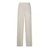 Incotex Trousers Linen Wide Leg In White