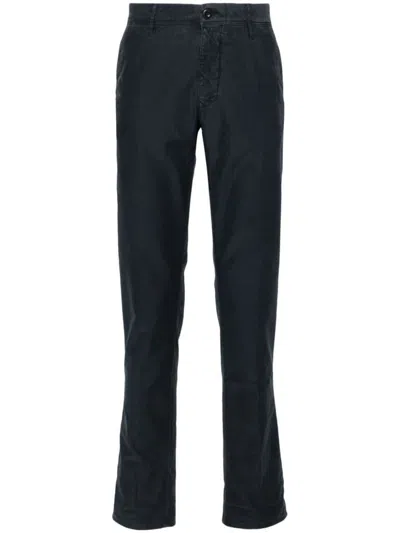 Incotex Straight Leg Trousers With Pockets And Loops In Blue