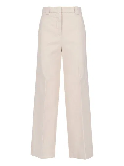 Incotex Wide Leg Pants In Neutral