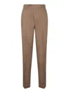 Incotex Tapered Wool Trousers In Beige In Sand