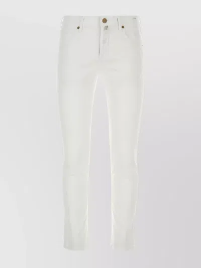 Incotex Trousers With Back Pockets And Belt Loops In White