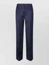Incotex Tailored Blue Trousers With Subtle Floral Pattern