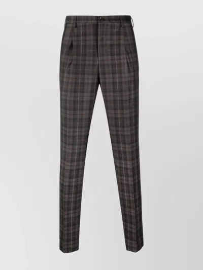 INCOTEX TROUSERS WITH CHECKED PATTERN AND POCKETS