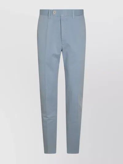 Incotex Trousers With Front And Back Pockets In Blue