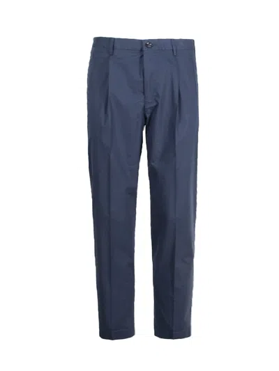 Incotex Trousers With Pleats In Blue