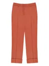 Incotex Turn-up Trousers In Orange