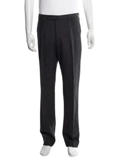 Pre-owned Incotex Tweed Pattern Dress Pants In Grey