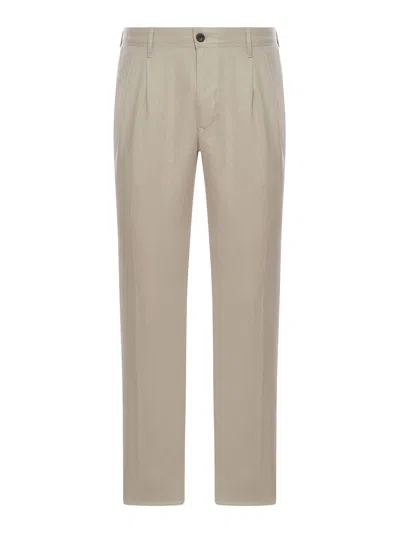 Incotex Twill Chino Pants In Grey