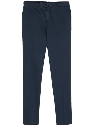 Incotex Twill Tapered-leg Trousers In Blue