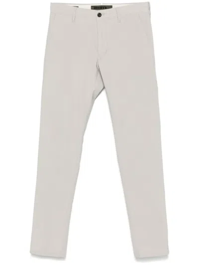 Incotex Twill Tapered Trousers In Grey