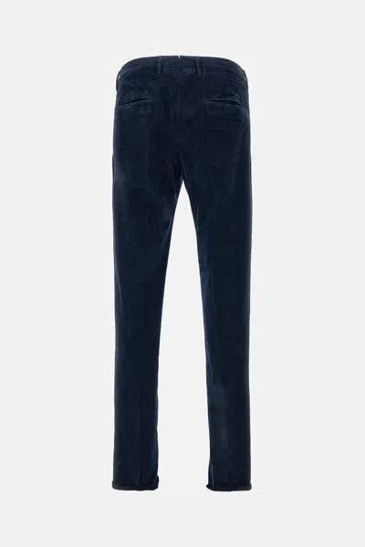Incotex Corduroy Cotton-blend Trousers In Blue