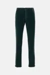 Incotex Tailored Fit Corduroy Trousers With Zip In Green