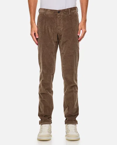 Incotex Velvet Trousers In Brown