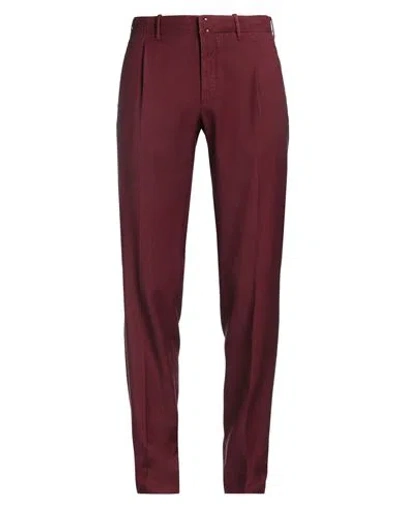 Incotex Verve Man Pants Burgundy Size 36 Virgin Wool In Red