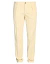 Incotex Verve Man Pants Pastel Yellow Size 38 Cotton, Elastane In Neutral