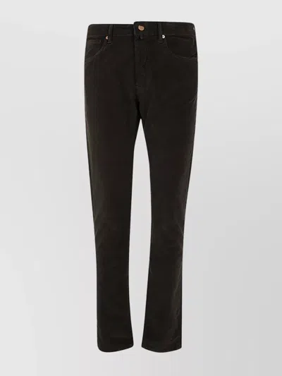 Incotex Vintage Corduroy Straight Leg Trousers In Black